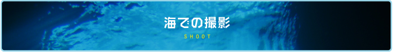海での撮影
